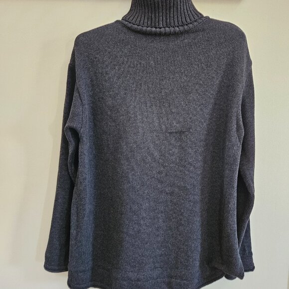 Habitat Women's Gray Color Pop Cotton Turtleneck Sweater - Size XS - with Pocket - Picture 5 of 13